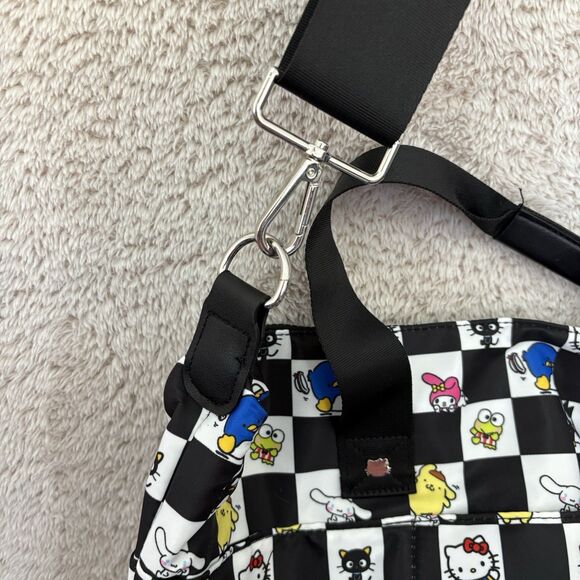 Sanrio Hello Kitty Black White Large Travel Duffel Bag Tote Bioworld 21x14x7 - Picture 8 of 8